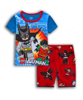 Children's Iron Man short-sleeved Home Clothes Middle-aged Children Batman Pajama Sets