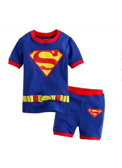 Children's Batman short-sleeved Home Clothes Middle-aged Children Iron Man Superman Pajama Set