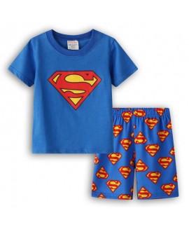 Children's Batman short-sleeved Home Clothes Middle-aged Children Iron Man Superman Pajama Set