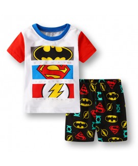 Batman Pyjamas short-sleeved Home Clothes Middle-aged Children Iron Man Superman Pajama Set