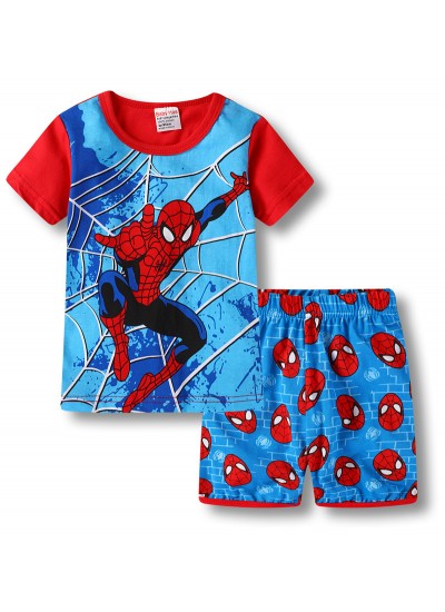 Children's Spider-Man short-sleeved Home Clothes Middle-aged Children Marvel Pyjamas Set