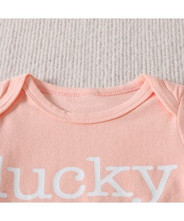 St. Patrick's Day Lucky Charm Short Sleeve Baby Girl's Pajama Set 
