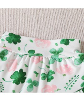 St. Patrick's Day Lucky Charm Short Sleeve Baby Girl's Pajama Set 