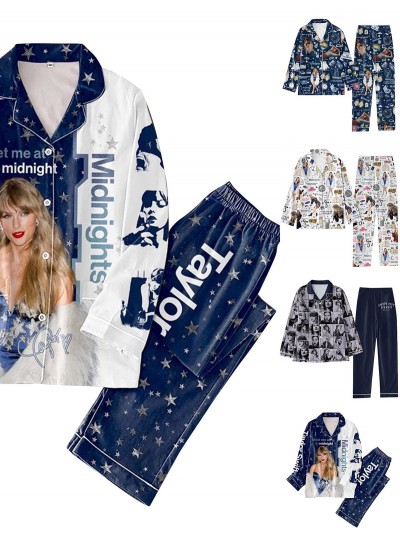 Taylor Swift Printed Pajamas Sets Taylor Swift Plus Size Fashion Pajamas Grinch Star Pajamas