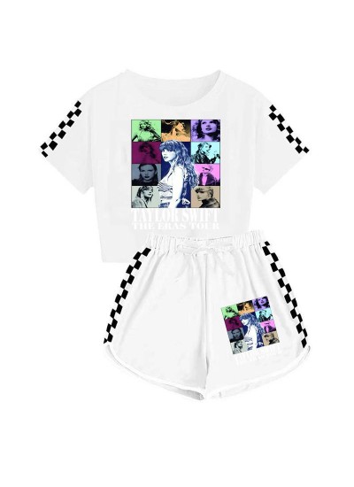 Taylor Swift Boys And Girls T-shirt And Shorts Sports Pajamas Children Taylor Swift Suit
