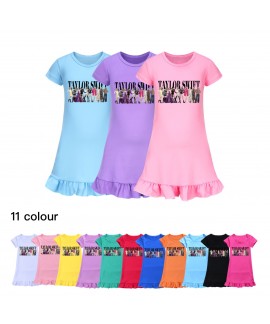 Taylor Swift 100-160 Girls Short Sleeve Pajamas Ni...