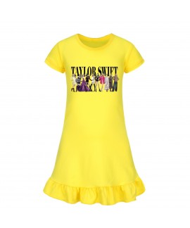 Taylor Swift 100-160 Girls Short Sleeve Pajamas Nightdress Home Clothes Skirt