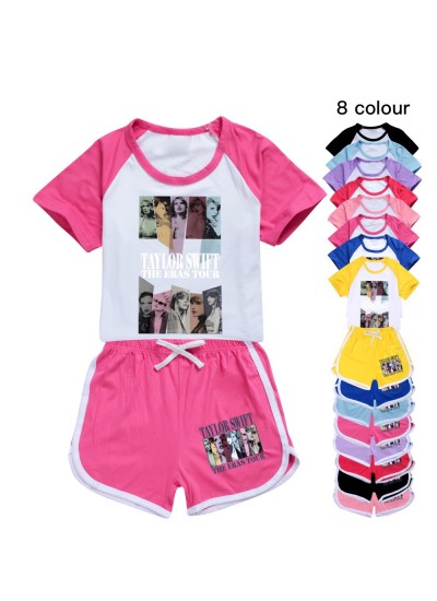 Taylor Swift 100-170 Kids Pajamas Taylor Swift T-shirt Shorts Sports Pajamas Suit