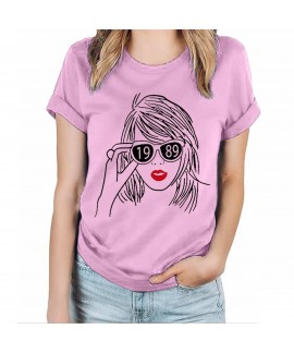 Taylor Swift Women's Fashion Casual Simple Printed Round Neck Short Sleeve T-Shirt