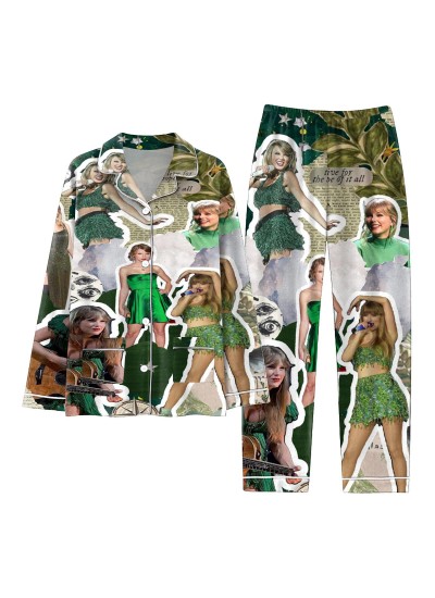Taylor Swift Stylish  Pajamas Plus Size Taylor Swift Star Style Pajama Set