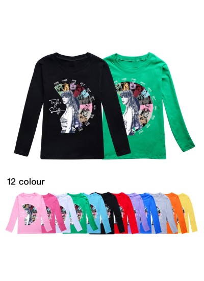 Taylor Swift Autumn Children's Pajamas Taylor Swift Long-sleeved T-shirt For Boys And Girls
