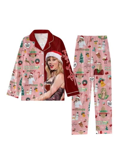 Taylor Swift Pocketless Stylish Plus Size Pajama Set