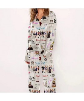 Taylor Swift Printed Pajamas Set Taylor Swift Plus...