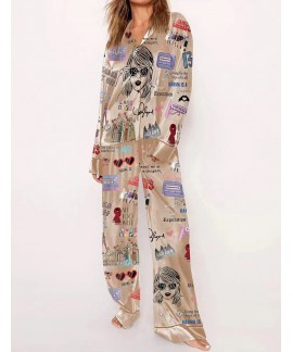 Taylor Swift Printed Pajamas Set Taylor Swift Plus Size Fashion Pajamas Grinch Star Pajamas
