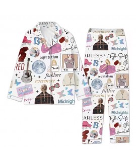 Taylor Swift Printed Pajamas Set Taylor Swift Plus Size Fashion Pajamas Grinch Star Pajamas