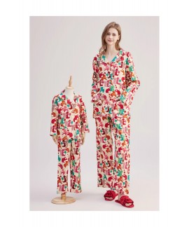 Taylor Swift's Same Pajamas, Squirrel Party Christmas Themed Bamboo Brushed Cotton Taylor Swift Parent-child Home Clothes