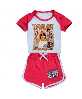Taylor Swift 100-170 boys and girls T-shirt shorts sports suit summer Taylor Swift Pajamas