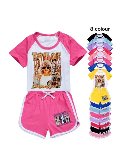 Taylor Swift 100-170 boys and girls T-shirt shorts sports suit summer Taylor Swift Pajamas