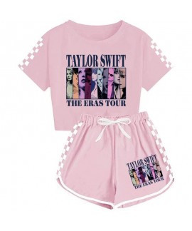 Taylor Swift T-shirt And Shorts Sports Pajamas Set For Boys And Girls