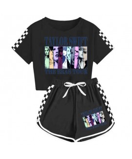 Taylor Swift T-shirt And Shorts Sports Pajamas Set For Boys And Girls