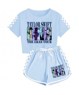 Taylor Swift T-shirt And Shorts Sports Pajamas Set For Boys And Girls