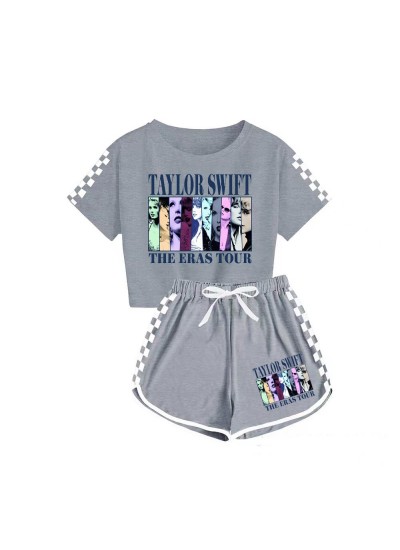 Taylor Swift Boys And Girls T-shirt And Shorts Sports Pajamas Set Children Taylor Swift Pajamas