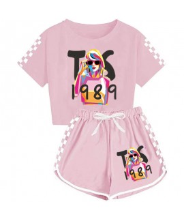 Taylor Swift Boys And Girls T-shirt  And Shorts Sports Pajamas For Children 1989 Taylor Swift Pajamas Set