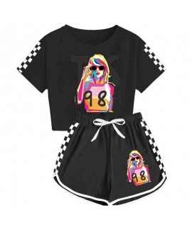 Taylor Swift Boys And Girls T-shirt  And Shorts Sports Pajamas For Children 1989 Taylor Swift Pajamas Set