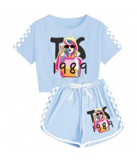 Taylor Swift Boys And Girls T-shirt  And Shorts Sports Pajamas For Children 1989 Taylor Swift Pajamas Set