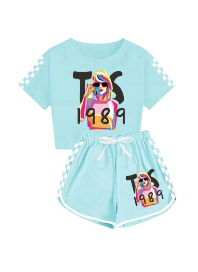 Taylor Swift Boys And Girls T-shirt And Shorts Sports Pajamas For Children 1989 Taylor Swift Pajamas Set