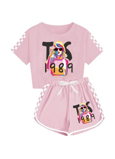 Taylor Swift Boys And Girls T-shirt And Shorts Sports Pajamas For Kids 1989 Taylor Swift Pajamas Sets