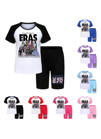 Taylor Swift 110-170 Boys And Girls T-shirt Shorts Pajamas Suit Summer