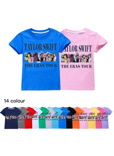 Taylor Swift Boys And Girls Short-sleeved T-shirt Taylor Swift Kids’ Summer Pajamas