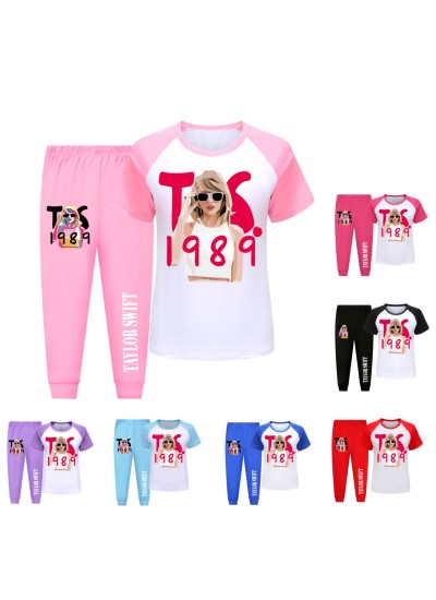 Taylor Swift 110-170 Size Spring And Summer Pajama Set For Children Taylor Swift Pajama Set