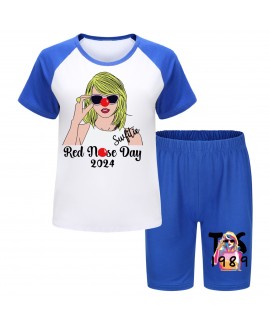 Taylor Swift Red Nose 110-170 Boys And Girls T-shirt Shorts Pajama Set