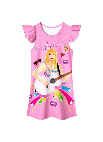 Taylor Swift Girls Short Sleeve Pajamas Nightgown Taylor Swift Lounge Dress