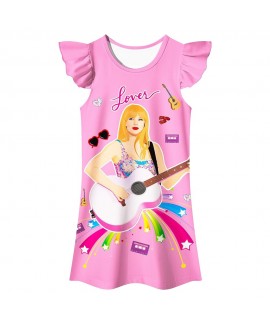 Taylor Swift Girls' Short Sleeve Pajamas Nightgown Taylor Swift Lounge Dress