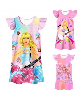 Taylor Swift Girls' Short Sleeve Pajamas Nightgown...