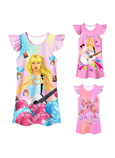 Taylor Swift Girls' Short Sleeve Pajamas Nightgown Taylor Swift Lounge Dress