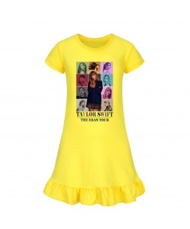 Taylor Swift 100-160 Girls Short Sleeve Pajamas Nightgown Taylor Swift Homewear Skirt For Summer