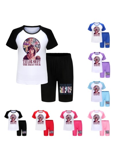 Taylor Swift 110-170 Kid's T-shirt Shorts Pajama Set