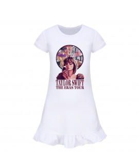 Taylor Swift 100-160 Girls Short Sleeve Nightdress Home Clothes Skirt Pajamas