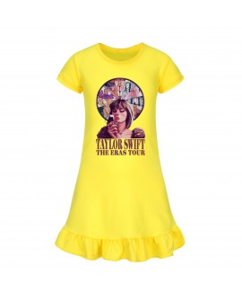 Taylor Swift 100-160 Girls Short Sleeve Nightdress Home Clothes Skirt Pajamas