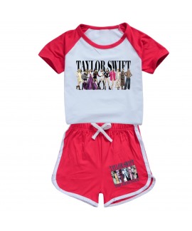 Taylor Swift Children's Short Sleeve Shorts Sports Pajamas Set Sizes 100-170