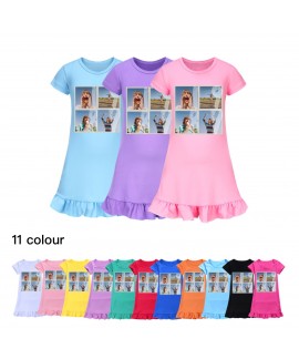 Taylor Swift100-160 Girls Short Sleeve Pajamas Nig...