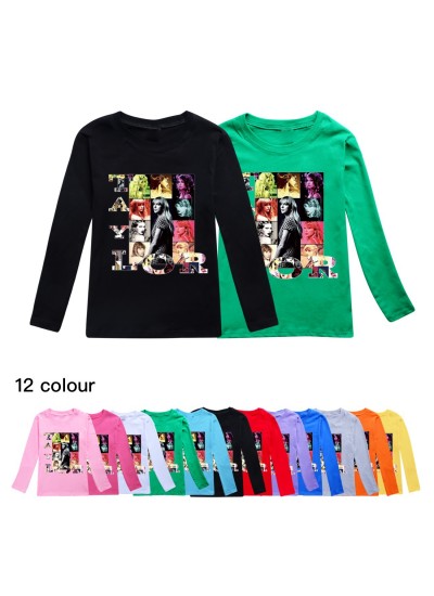 Taylor Swift Boys And Girls Long-sleeved T-shirt Multi-color Pajamas