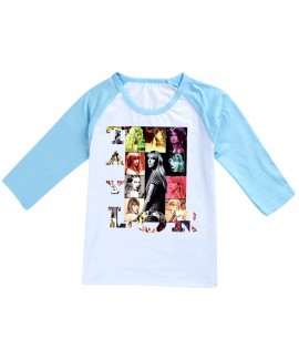 Taylor Swift Children's Three-quarter Sleeve T-shirt Multi-color Pajamas For Boys And Girls