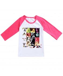 Taylor Swift Children's Three-quarter Sleeve T-shirt Multi-color Pajamas For Boys And Girls