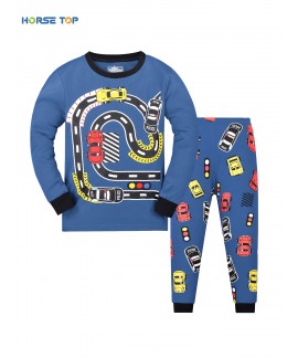 Boys Print Pajamas Set Long Sleeves And Pants Set 