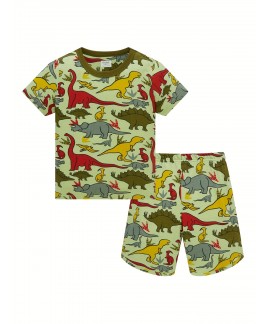 Crew Neck Cotton Summer Shorts Boys Homewear 